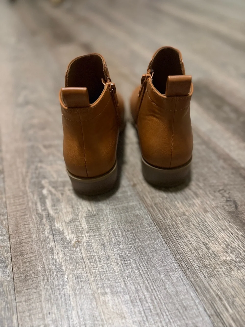 Wonder Nation Kids Tan Ankle Booties - Classic Easy-Wear Chelsea Style